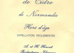 Ancienne étiquette du Calvados de la Cidrerie Hérout