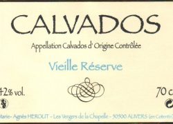 Ancienne étiquette du Calvados de la Cidrerie Hérout