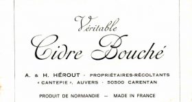 Etiquette du Cidre Bouché de la cidrerie Hérout