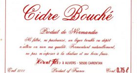 Etiquette du Cidre Bouché de la cidrerie Hérout