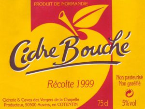 Etiquette du Cidre Bouché de la cidrerie Hérout