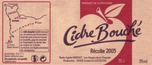 Etiquette du Cidre Bouché de la cidrerie Hérout