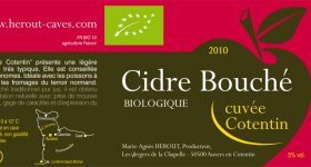 Etiquette du Cidre Bouché de la cidrerie Hérout