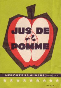 Ancienne étiquette du Jus de Pomme de la cidrerie Hérout