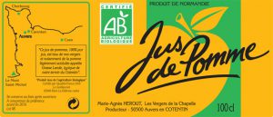 Ancienne étiquette du Jus de Pomme de la cidrerie Hérout