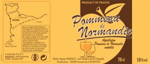 Ancienne étiquette du Pommeau de Normandie de la cidrerie Hérout