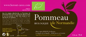 Etiquette actuelle du Pommeau de Normandie de la cidrerie Hérout