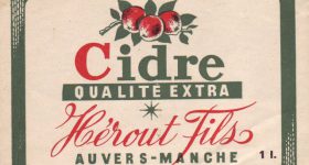 Ancienne étiquette du Cidre de la cidrerie Hérout