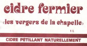 Ancienne étiquette du Cidre fermier de la cidrerie Hérout