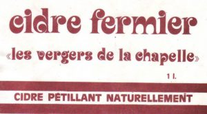Ancienne étiquette du Cidre fermier de la cidrerie Hérout