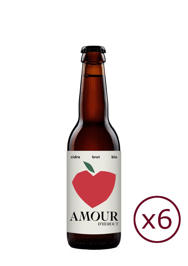 Cidre de Normandie IGP - Bio - 6 bouteilles 33cl AMOUR Brut